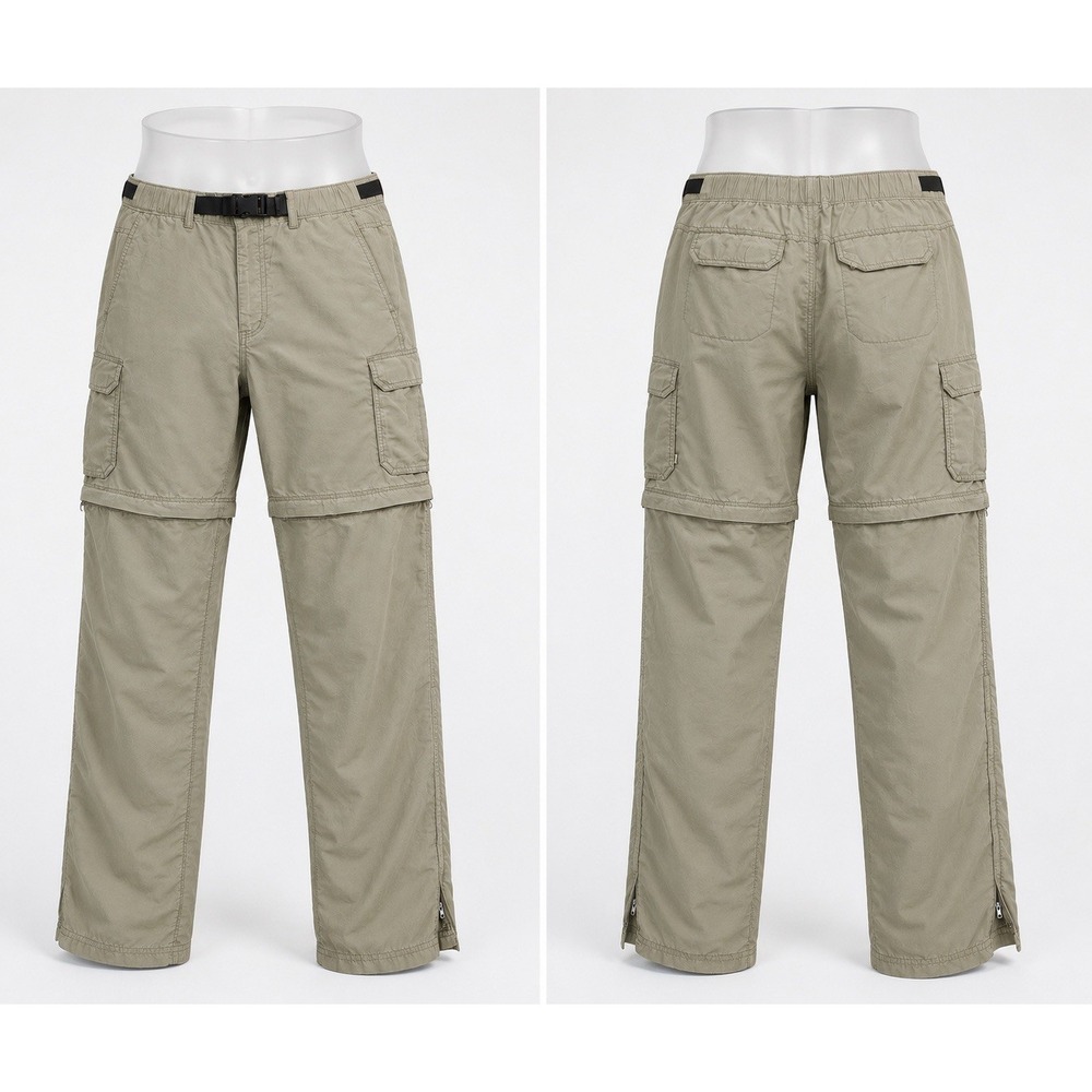 REI Sahara Convertible Cargo Hiking Pants Mens Large L 34 Green UPF 50 Zip Off